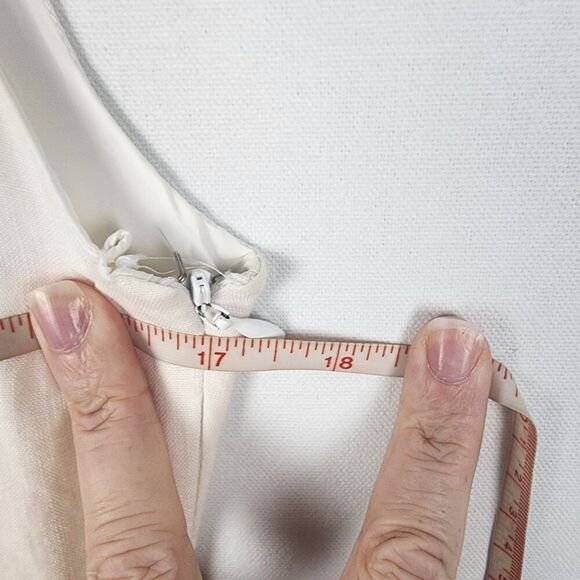 Brooks Brothers Irish Linen Cream Sleeveless Dress Size 6 Quiet Luxury Coastal - Picture 5 of 7